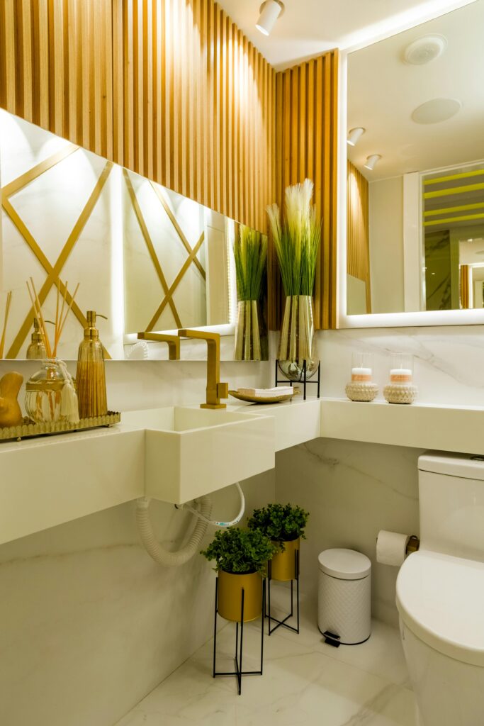 a bathroom with a sink and mirror
